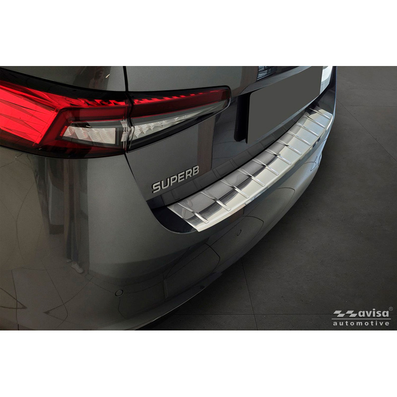 Avisa Stainless Steel Rear Bumper Protector  Skoda Superb IV Liftback 2024- - Silver