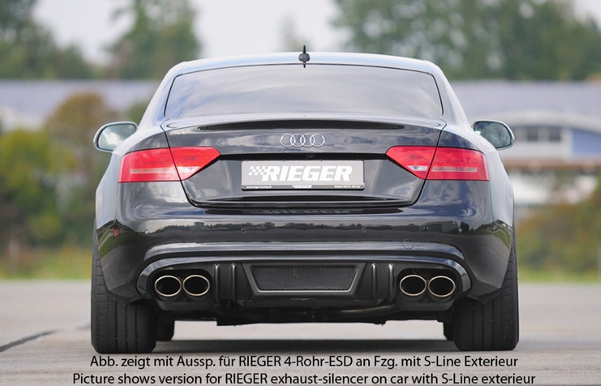 Diffuser passend voor Audi A5 Rieger uitlaat links + rechts carbon-look