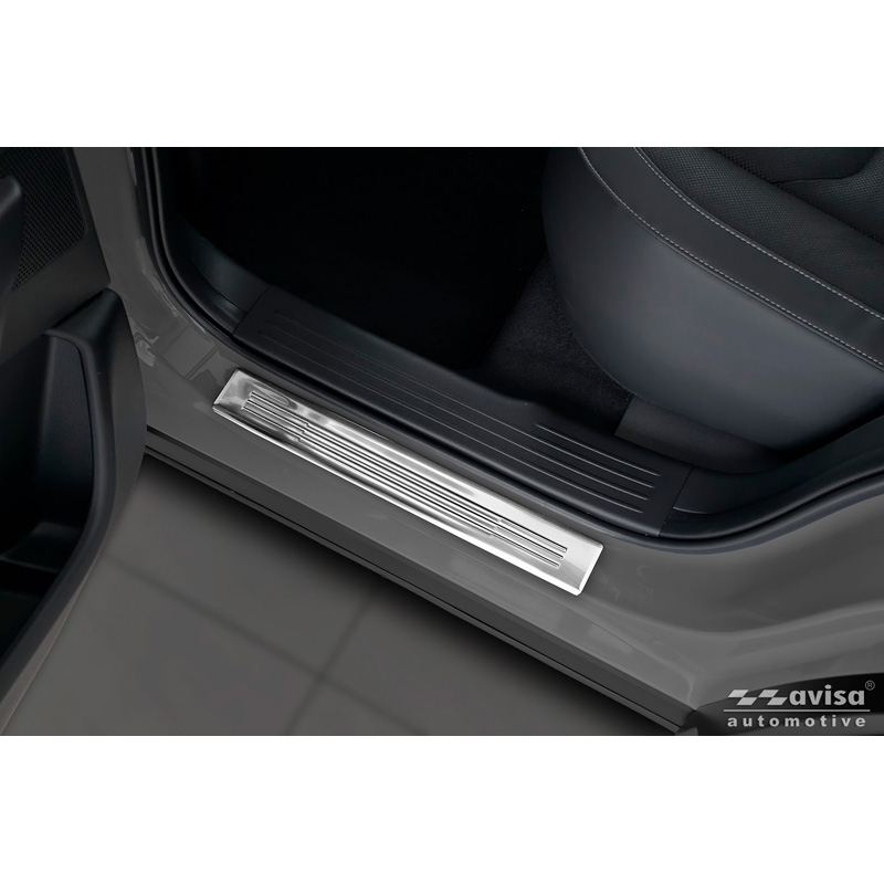 Avisa Inox door sill protectors  Mazda CX-5 III 2025- - 'Lines' - 4-pieces