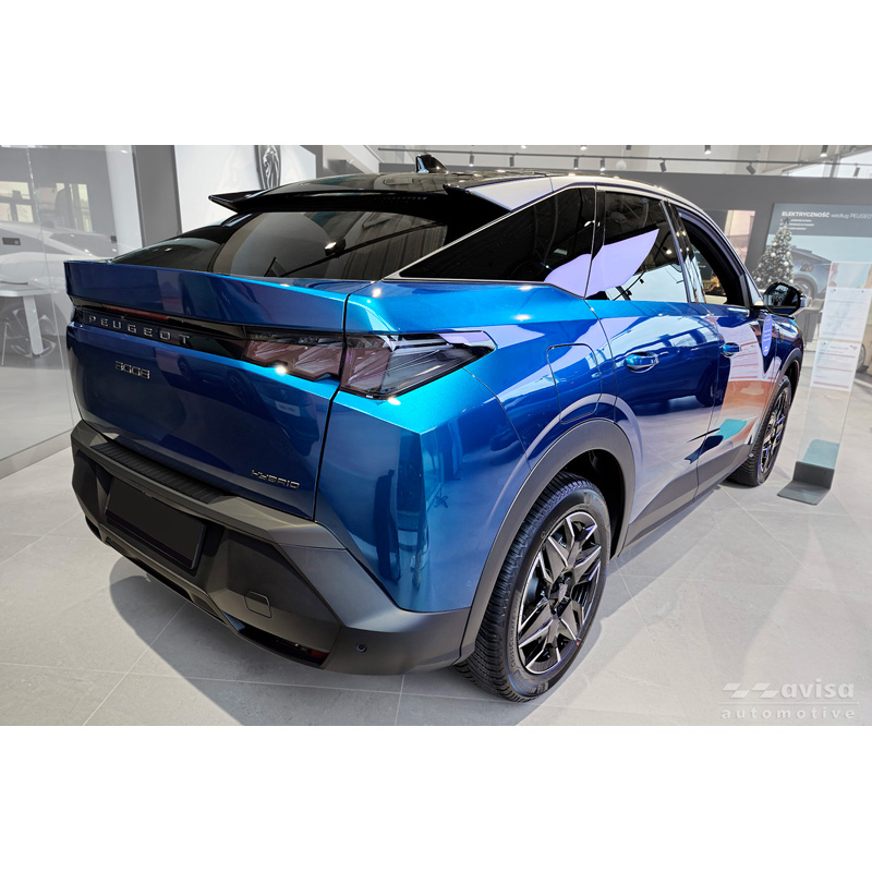 Avisa Matt Black Stainless Steel Rear bumper protector  Peugeot 3008 III 2024- 'Ribs'