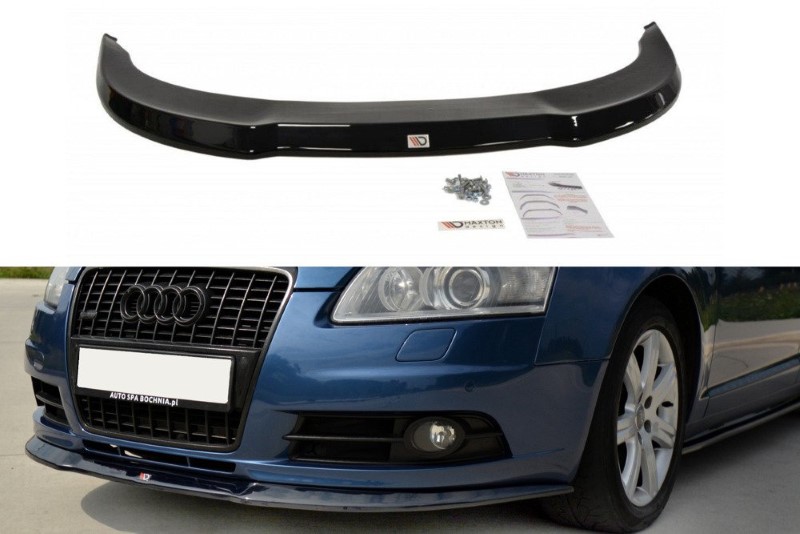 Voorspoiler passend voor Audi A6 S-Line C6 Glanzend Zwart