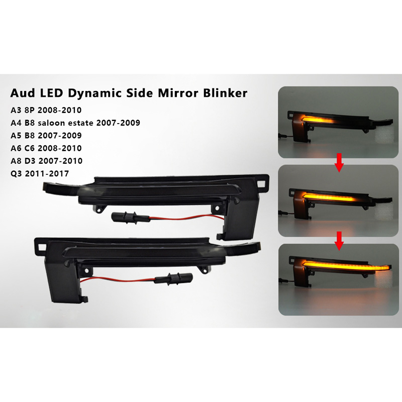Set LED Side-Mirror Indicators  Audi various models - Smoke - incl. Dynamic Running Light
