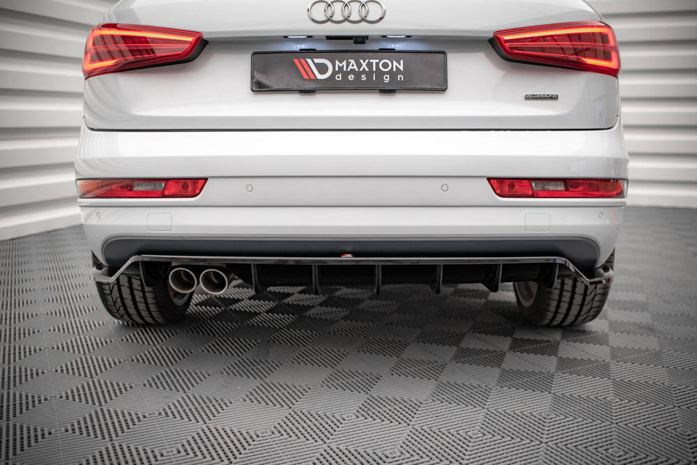 Diffuser passend voor Audi Q3 S-Line 8U FL Maxton Glans Zwart