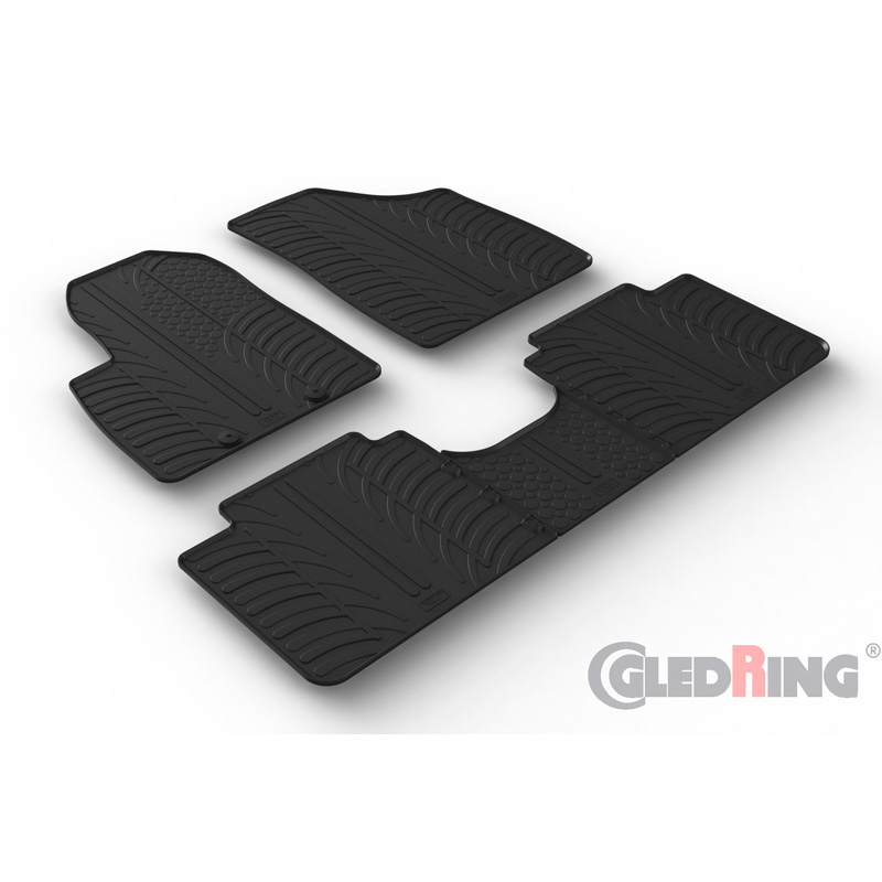 Rubber car mats set  Forthing T5 Evo 2021- (T profile 5-pieces + mounting clips)