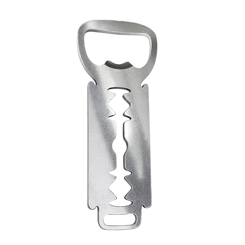 Stainless steel bottle opener - 'Razor blade small' (silver)