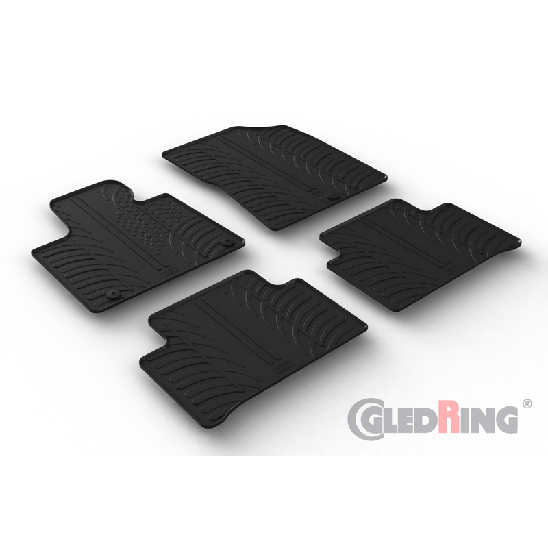Rubber car mats set  Kia Sorento IV (MQ4) Diesel 2020- (T profile 4-pieces + mounting clips)