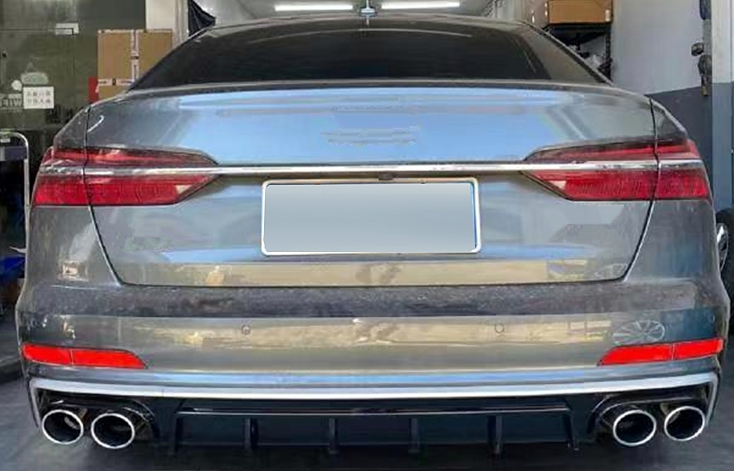 Diffuser passend voor Audi A6 S-Line C8 Zilver incl. sierstukken Chroom
