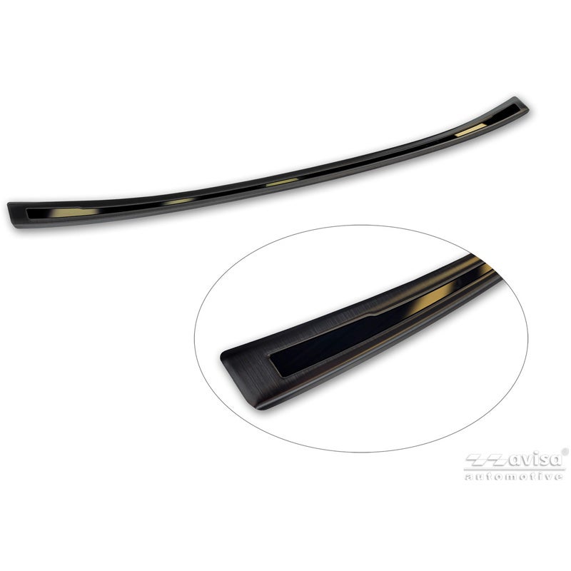 Avisa Stainless Steel Rear Bumper Protector Shadow Premium  Nissan Qashqai III (J12) 2021-2024 & Facelift 2024- - Black / High Gloss Black