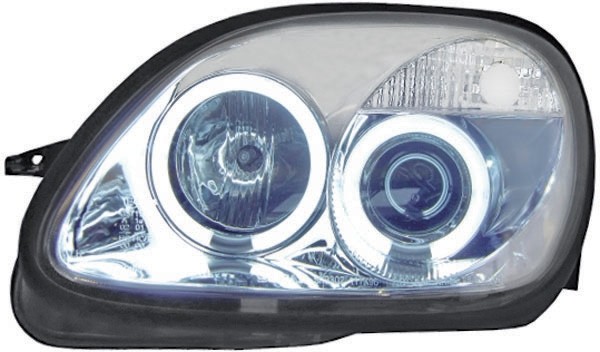 Headlights Mercedes SLK 96-04 H1+H1 Angel Eyes CCFL Chrome