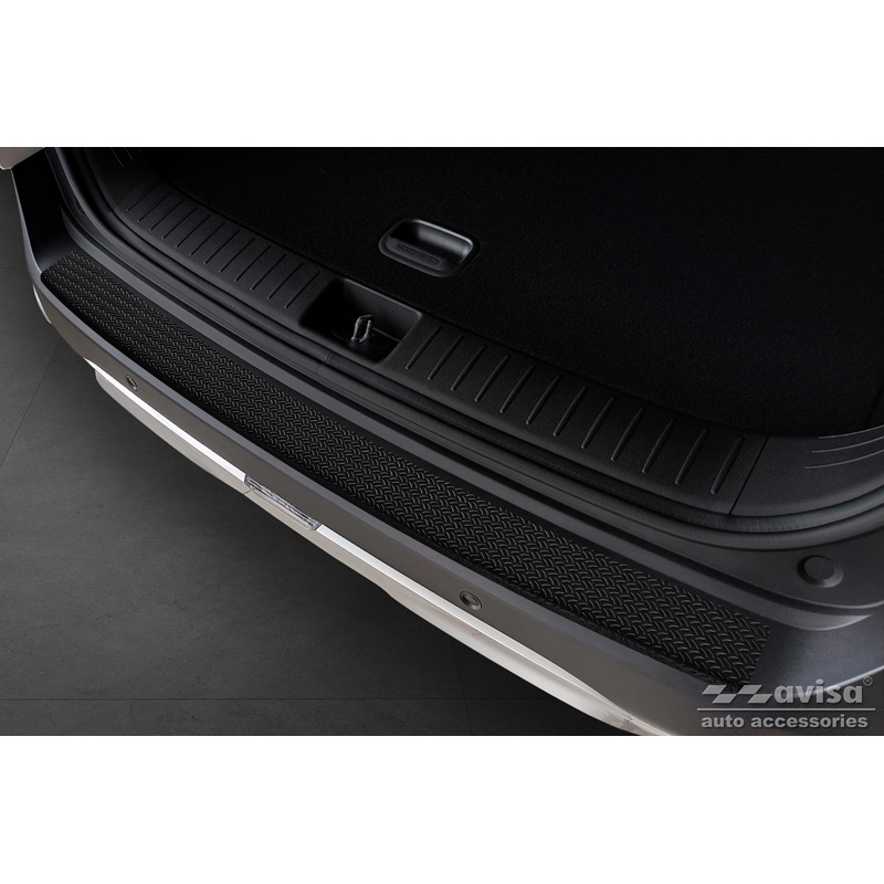 Matt Black Aluminum Rear bumper protector  Kia Sportage V 2021- 'Riffled Plate'