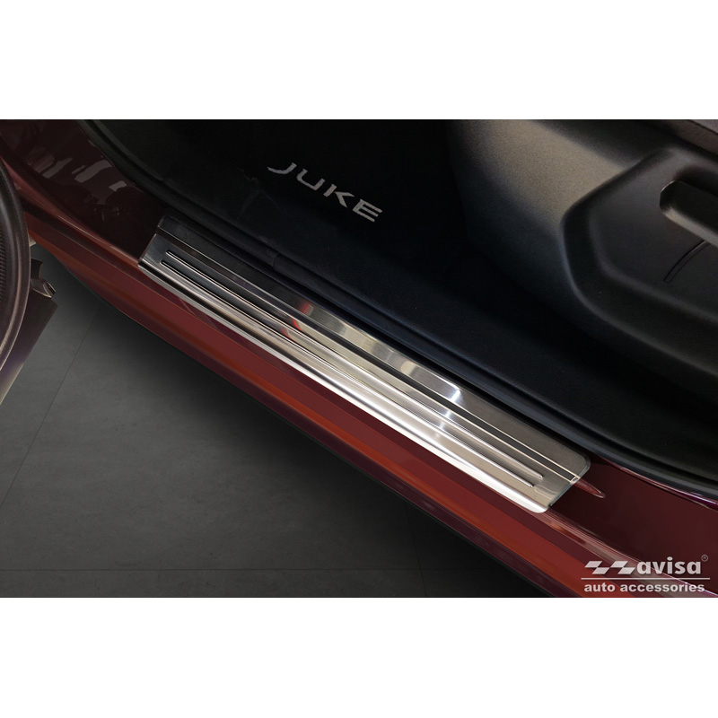Stainless Steel Door sill protectors  Nissan Juke II (F16) 2019- 'Lines' - 4-pieces