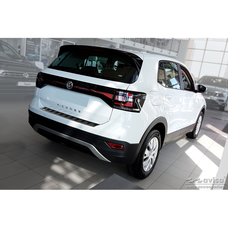 Black Stainless Steel Rear bumper protector  Volkswagen T-Cross 2019-2024 & FL 2024- 'STRONG EDITION'