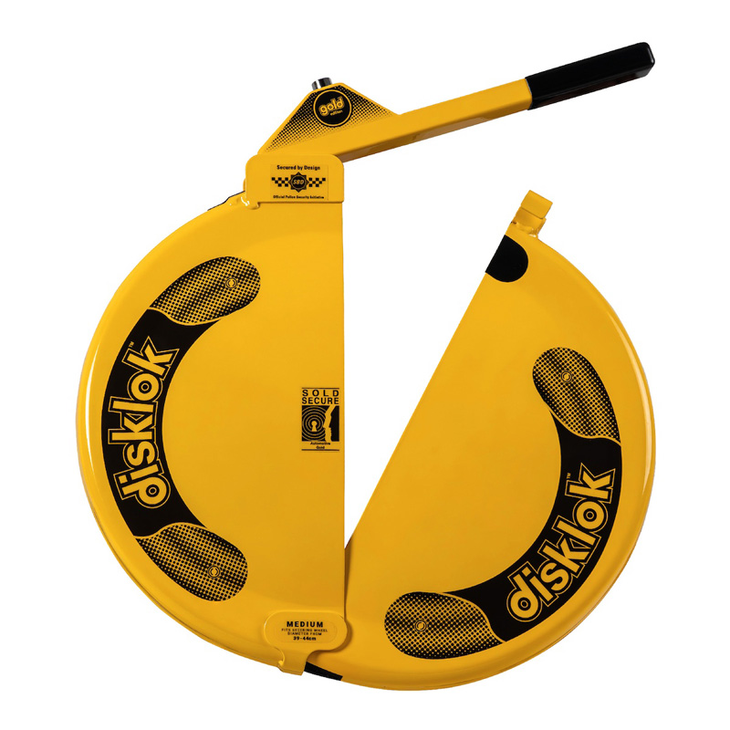 Disklok Steering Wheel Lock 'Gold Edition' - Size Medium - 39-44cm - Yellow - SCM MP-03 approved