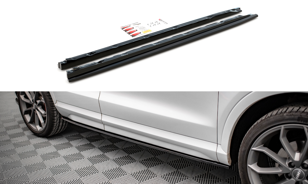 Zijskirts passend voor Audi Q3 S-Line 8U FL Maxton Glans Zwart