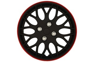 Wheelcover Set Missouri 14'' Matt Black/Red Rim