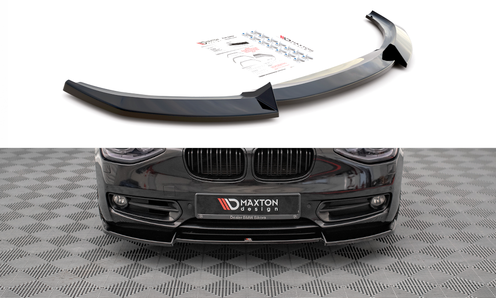 Voorspoiler passend voor BMW 1-Serie F20 Maxton Glans Zwart