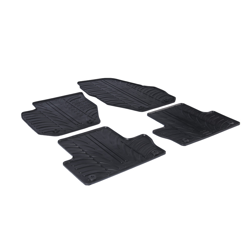 Rubber car mats set  Volvo XC60 2008-2016 (T profile 4-pieces + mounting clips)