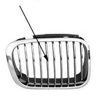 grille, chroom, zwart binnenwerk, rechts BMW 3 serie E46, 1998-2