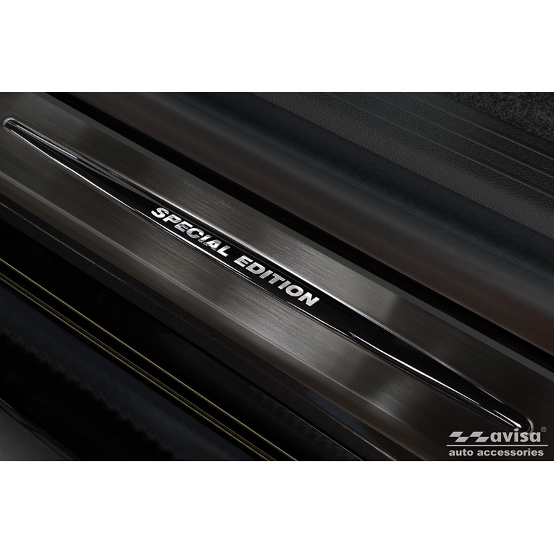 Black Inox door sill protectors  Renault Megane E-Tech 2022- - 'Special Edition' - 4-pieces
