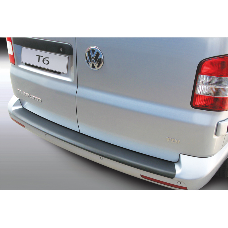 ABS Rear bumper protector  Volkswagen Transporter T6 Caravelle/Multivan 9/2015- with rear doors Black