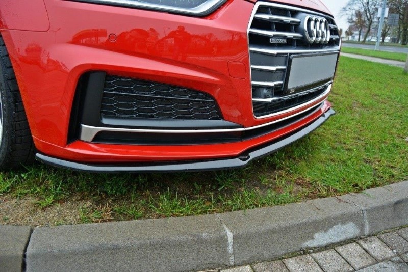 Voorspoiler passend voor Audi S5 / A5 S-Line F5 Coupe / Sportback V.2 Glanzend Zwart