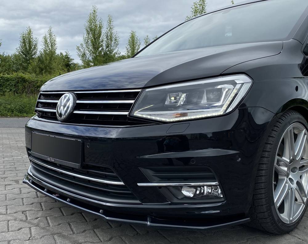 Voorspoiler passend voor VW Caddy Mk.4 Maxton Glans Zwart