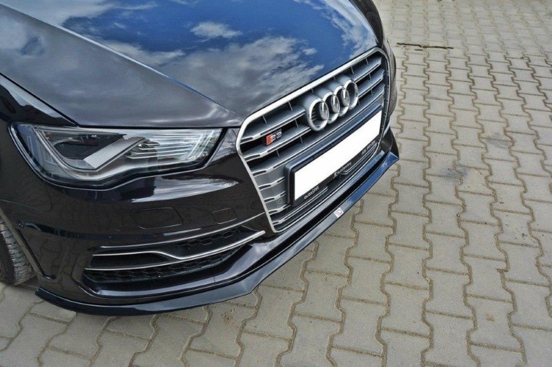 Voorspoiler passend voor Audi S3 / A3 S-line 8V Hatchback / Sportback glanzend zwart