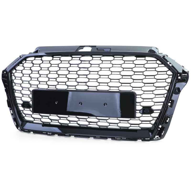 Grill passend voor Audi A3 8V RS3 look 17-20 Glans Zwart