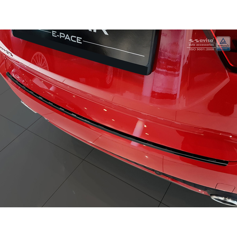 Black Stainless Steel Rear bumper protector  Jaguar E-Pace 2017-2020 & FL 2020- 'Ribs'
