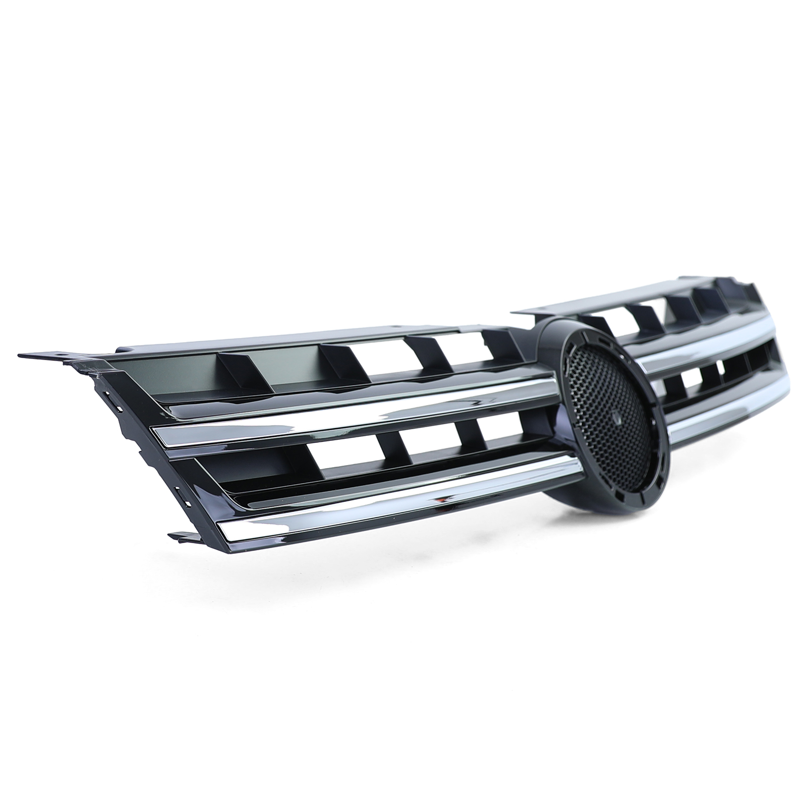 Grill passend voor VW Touareg 2 7P 10-14 Glans Zwart Chroom