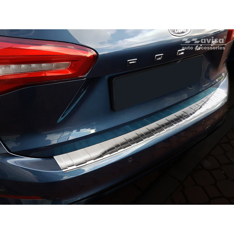 Stainless Steel Rear bumper protector  Ford Focus IV Kombi 2018- 'Ribs'