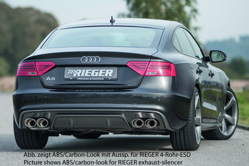 Diffuser passend voor Audi A5 S-Line & S5 Rieger Glans Zwart