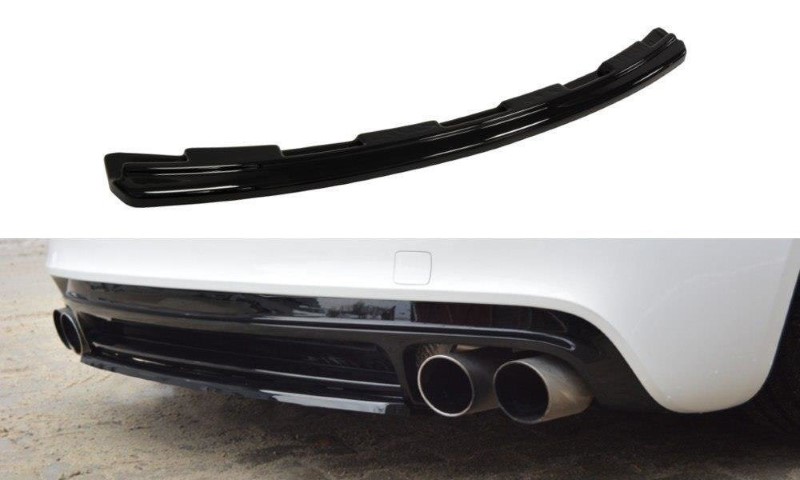 Centraal Achter Spoiler passend voor Audi TT S 8J Glanzend Zwart (Zinder verticale balken)