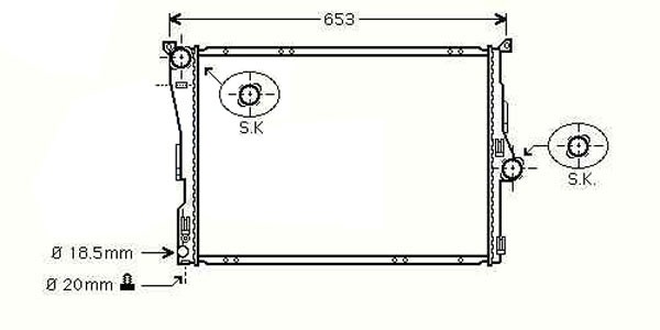 Radiator X3 04->> 580x495x20 2.0I/2.5I/3.0I/2.0DI