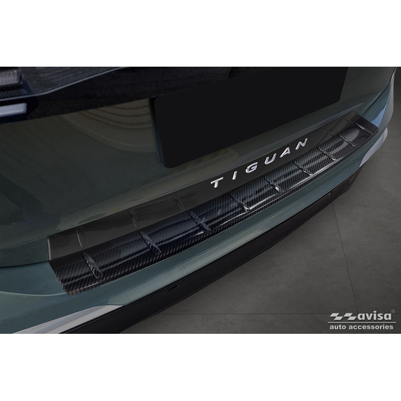 Real 3D Carbon Rear bumper protector  Volkswagen Tiguan III (CT1) 2024- 'Ribs'