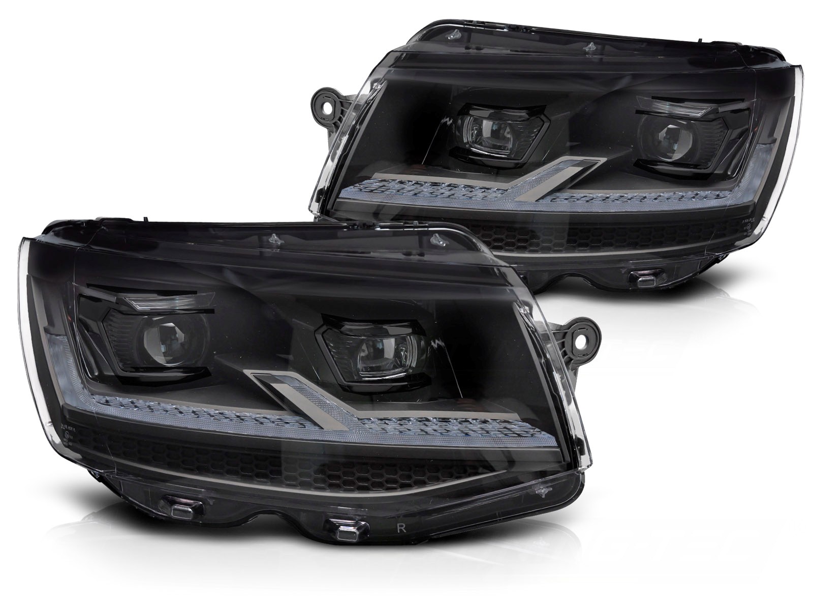 LED daytime running lights VW T6 2015-19 piano-black with dynamic indicator