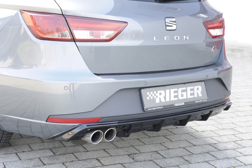 Diffuser passend voor Seat Leon F5 FR Rieger dubbele uitlaat links 5 dr. ST glans zwart