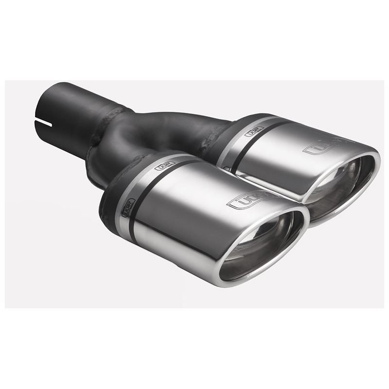 Ulter Sport Exhaust finisher (right) - Double Oval 95x65mm Slanted - Length 200/180mm - Installation ->50mm - Inox