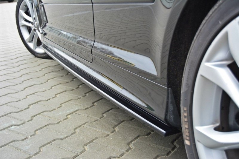 Zijskirts Diffuser passend voor Audi S3 8P / S3 8P FL / RS3 8P Glanzend zwart