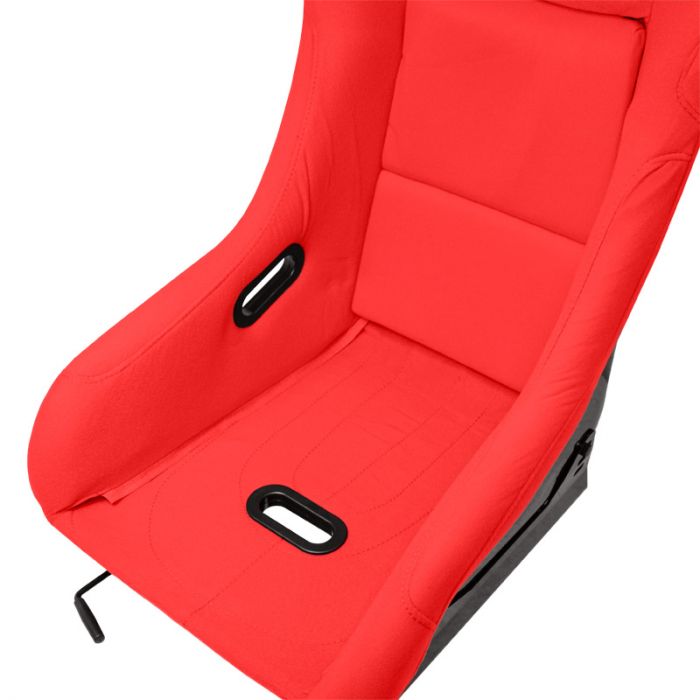 Sport seat 'MO' - Red - Non-reclinable fibreglass back-rest - incl. slides