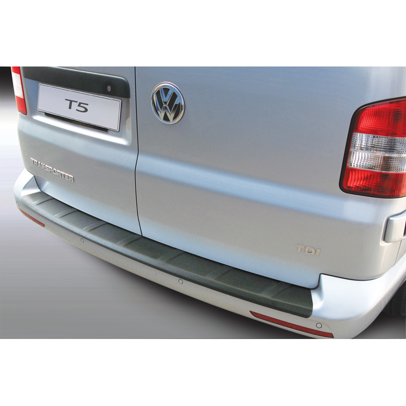 ABS Rear bumper protector  Volkswagen T5 Caravelle/Multivan 2012-2015 'Ribbed' (for unpainted bumpers) Black