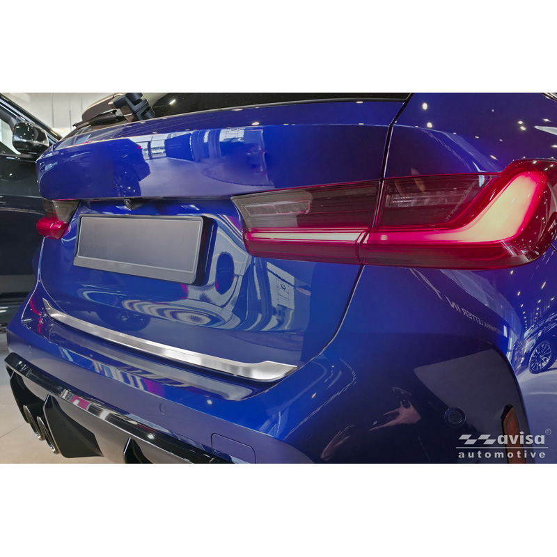 Avisa Brushed Stainless Steel Trunk Tailgate Trim Cover  BMW 3-Series Touring (G21) M-Sport Facelift 2022-