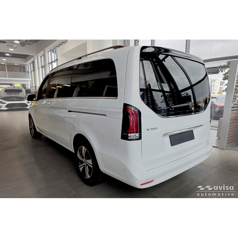 Avisa Brushed Stainless Steel Trunk Tailgate Trim Cover  Mercedes V-Class (W447) 2014-2019, Facelift 2019-2024 & Facelift 2024-