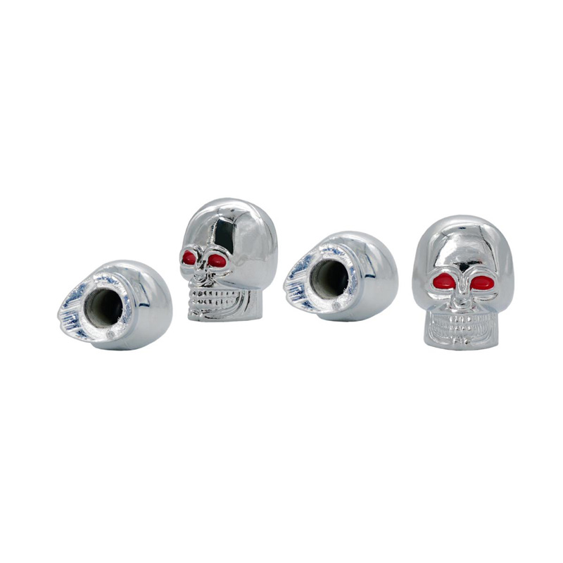 Simoni Racing Valve Caps Skeletor - Chrome - 4 pieces