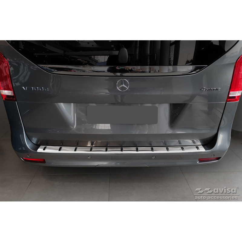 Stainless Steel Rear bumper protector  Mercedes Vito / V-Class 2014-2019 & Facelift 2019- (with Hatch) 'STRONG EDITION'