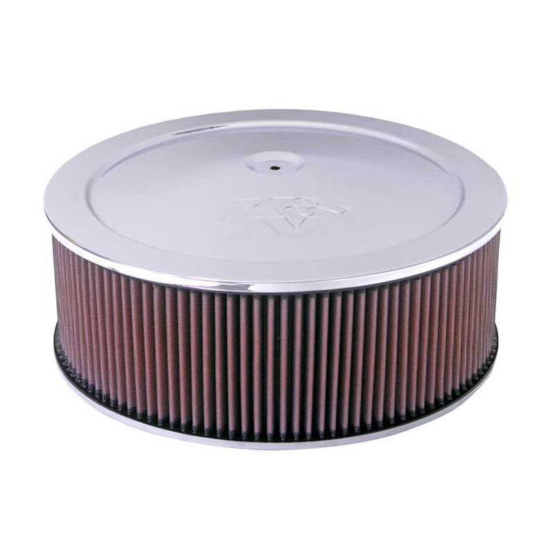 K&N Round Air Filter Assembly - 130mm flange, 356mm diameter, 168mm height (60-1270)