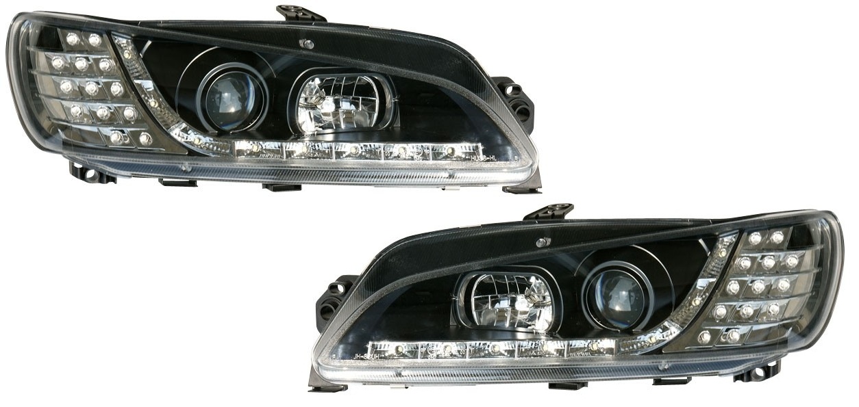 Headlights Peugeot 306 97-99 LED Devil Eyes DRL look black LED