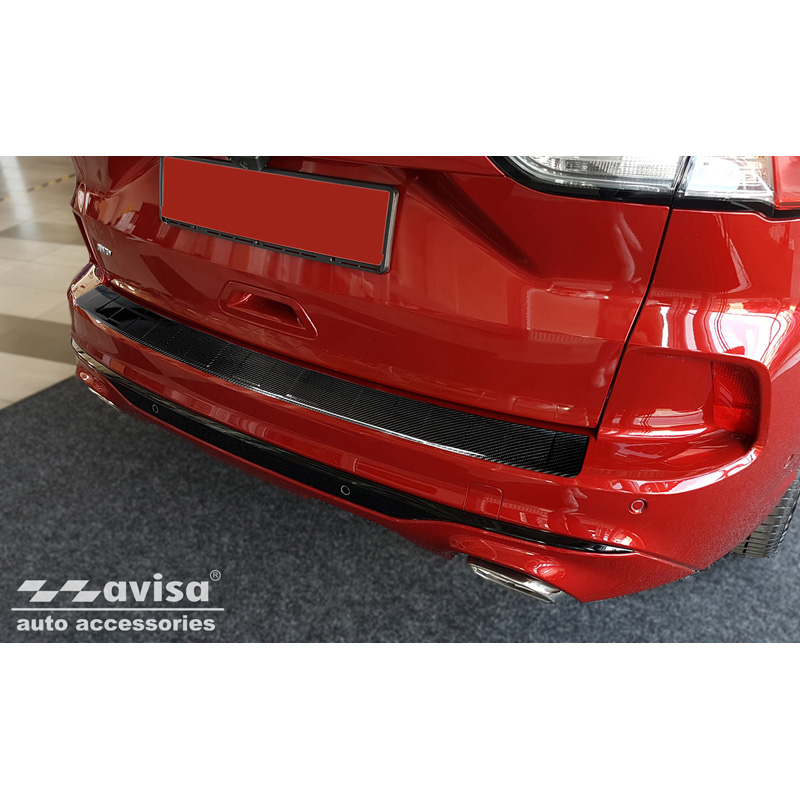 Real 3D Carbon Rear bumper protector  Ford Kuga III ST-Line/Vignale/Hybrid 2019-2024 & FL 2024- 'Ribs'
