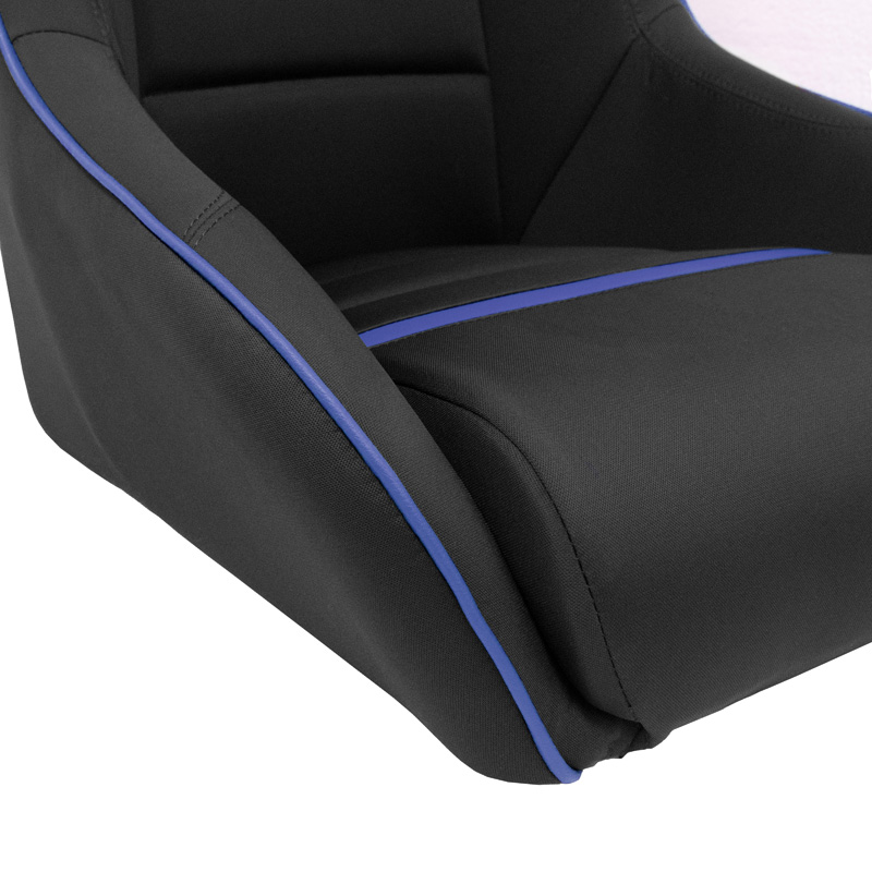 Sport seat 'Classic RS' - Black/Blue - Non-reclinable back-rest + Integrated head-rest - incl. slides