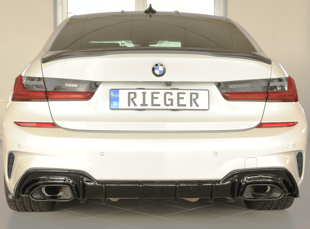 Diffuser passend voor BMW 3 Serie G20 M340i Rieger Glans Zwart